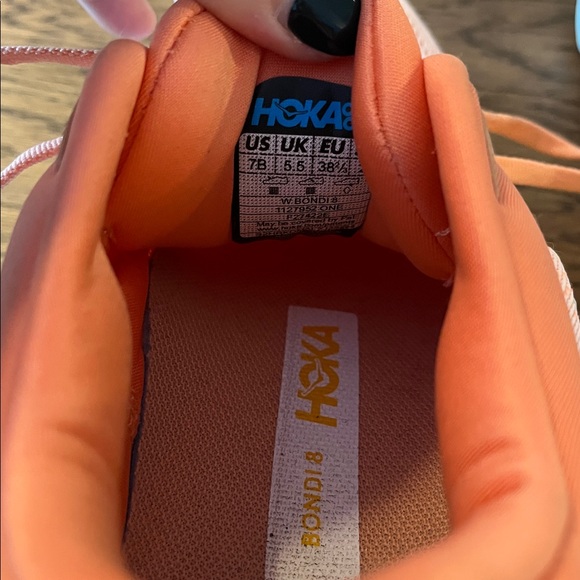 Hoka Coral and Yellow Athletic Shoes - Picture 4 of 5